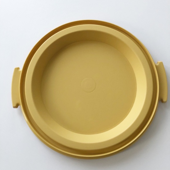 Vtg Tupperare Cake Pie Holder Taker Keeper Carrier 719 720 624 Harvest Gold - Picture 3 of 7